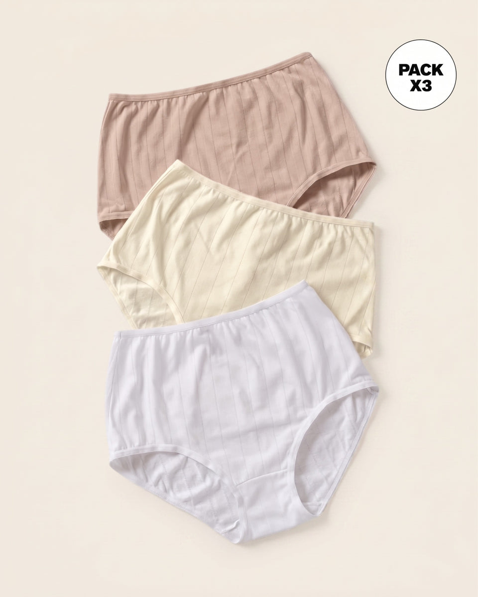 Paquete x 3 Panties Clásicos con Excelente Cubrimiento