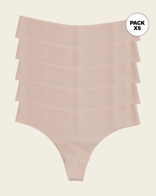 Paquete x 5 panties brasileras invisibles ultraplanos sin elásticos y de pocas costuras#color_802-habano