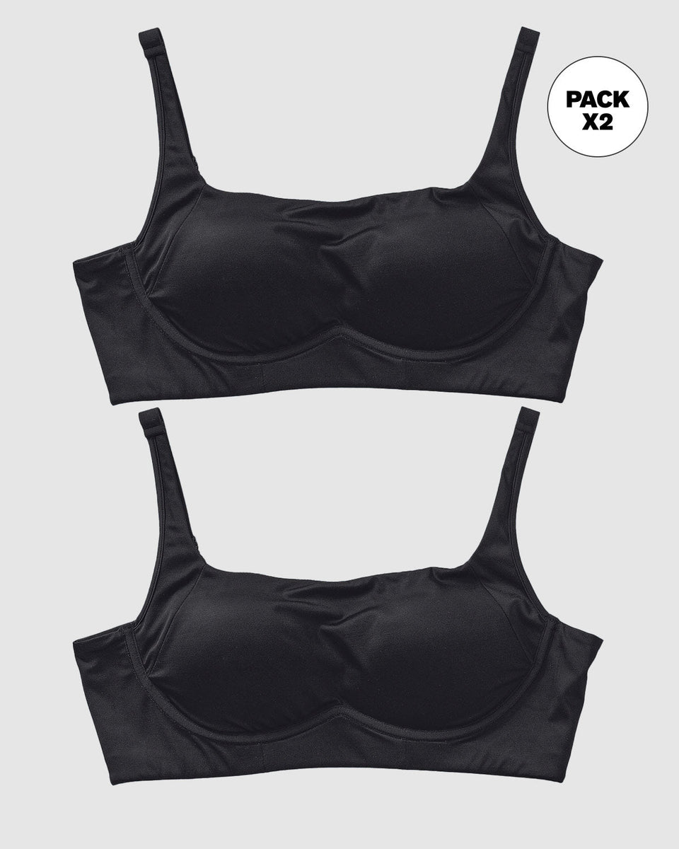 Paquete x 2 brasieres sin arco ultracómodos de alto soporte y cubrimiento Everyday Bra