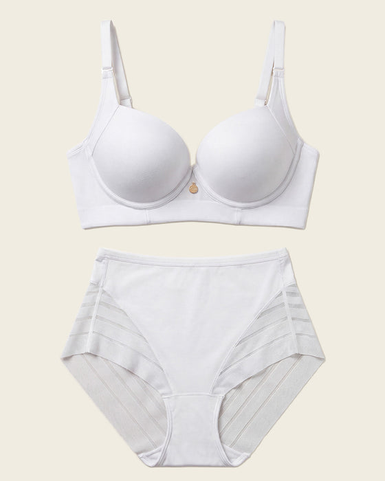 Cover Bra + Panty faja clásico con control en Blanco