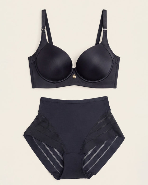 Cover Bra + Panty faja clásico con control en Negro