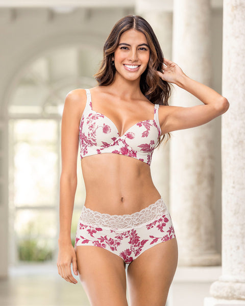 Brasier de realce suave y cubrimiento alto en sisa y espalda Cover Bra#color_c06-marfil-estampado-hojas