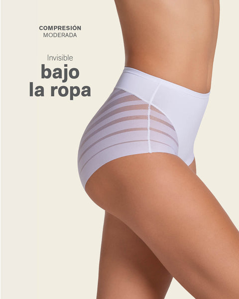 Panty faja clásico con control moderado de abdomen y bandas en tul