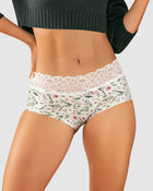 Panty hipster en tela ultraliviana con franja de encaje