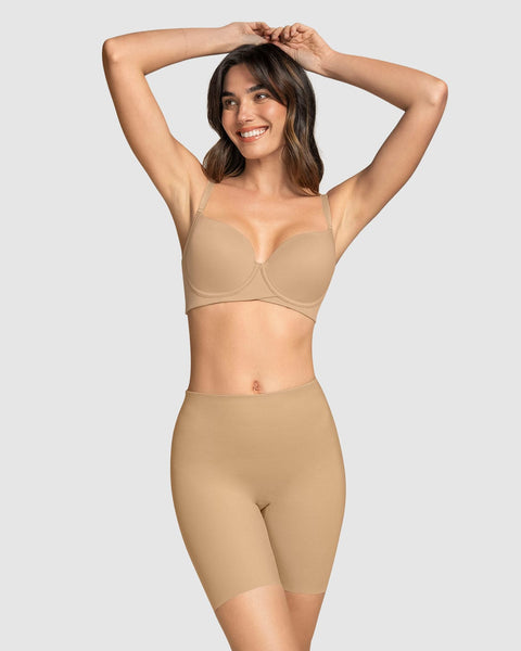 Panty short invisible de control de abdomen efecto levanta cola#color_801-cafe-claro