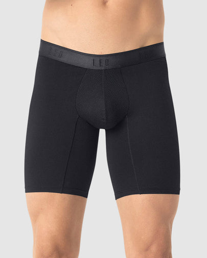 Paquete x 3 bóxers deportivos largos con bolsillo lateral en microfibra de secado rápido#color_700-negro