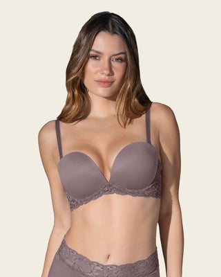 Brasier triple realce efecto 3D escote profundo#color_868-taupe