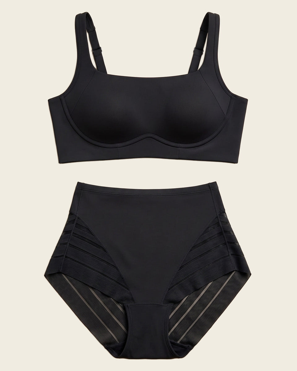 Everyday Bra + Panty faja clásico con control en Negro