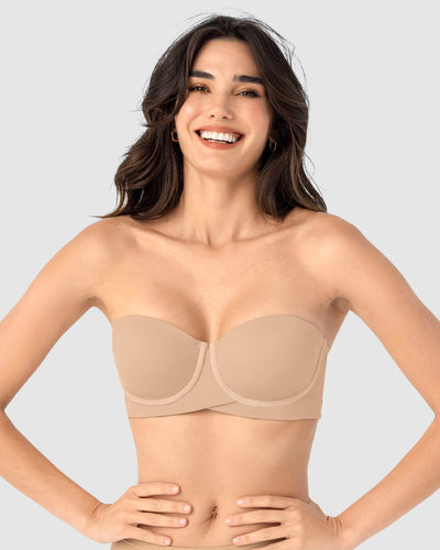 Brasier strapless ideal para busto mediano y grande#color_801-cafe-claro