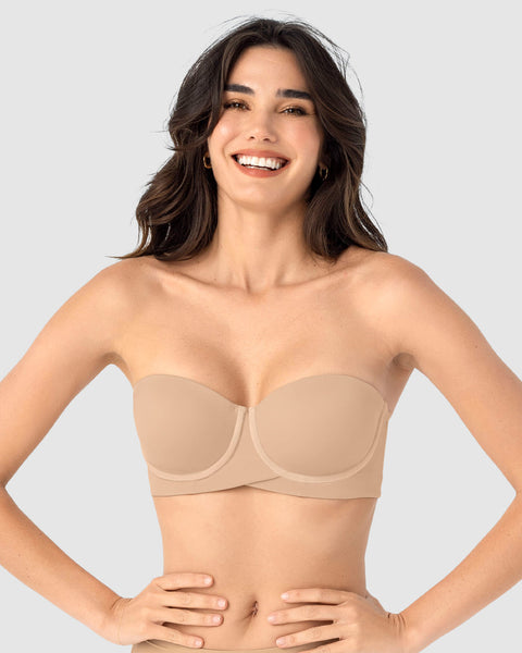 Brasier strapless ideal para busto mediano y grande#color_801-cafe-claro
