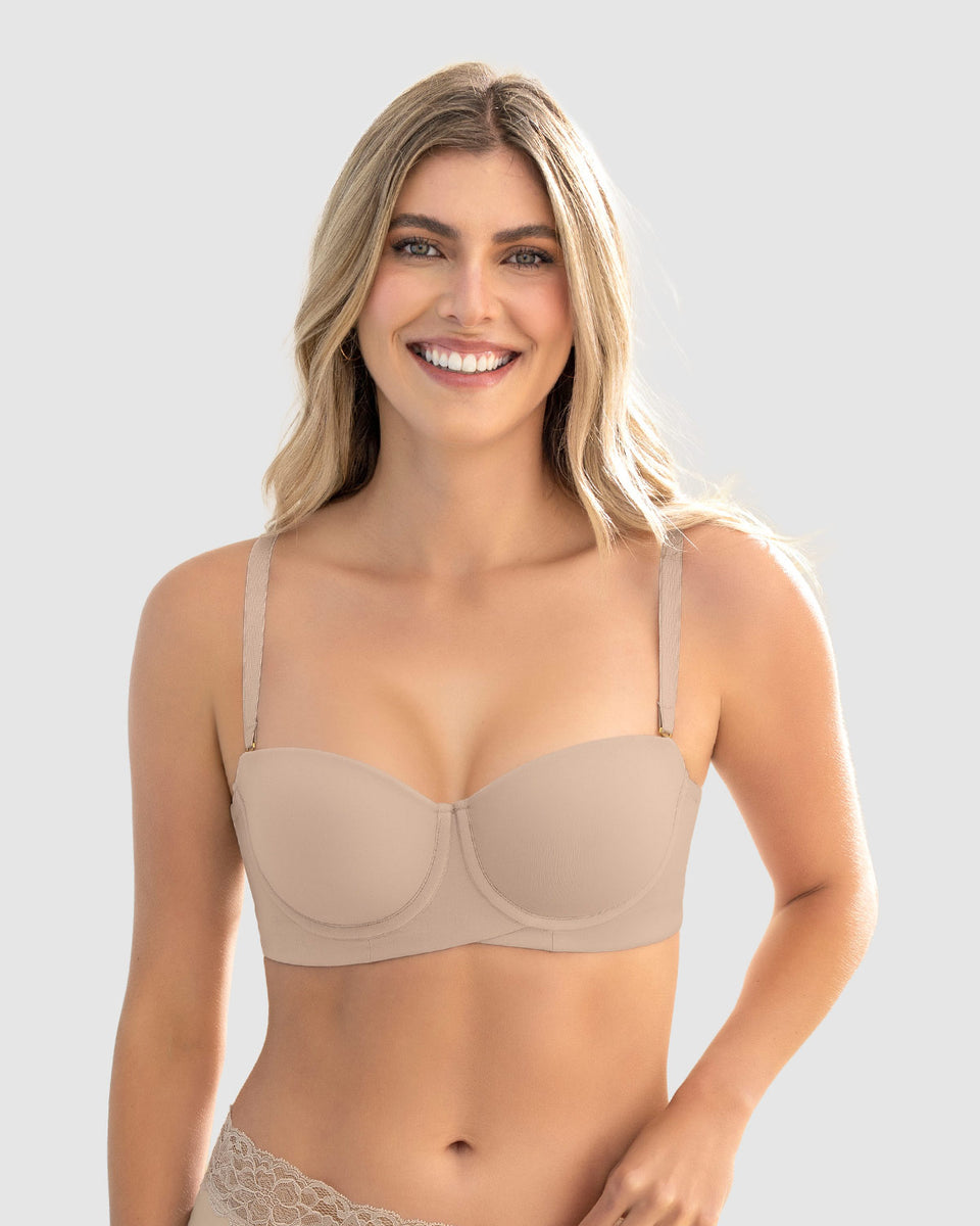 Brasier strapless ideal para busto mediano y grande