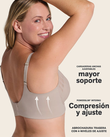 Brasier sin arco, alto cubrimiento en escote y espalda#color_802-cafe-claro