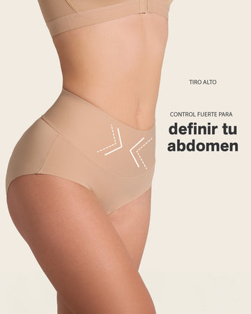Panty clásico tiro alto de control fuerte de abdomen#color_801-cafe-claro