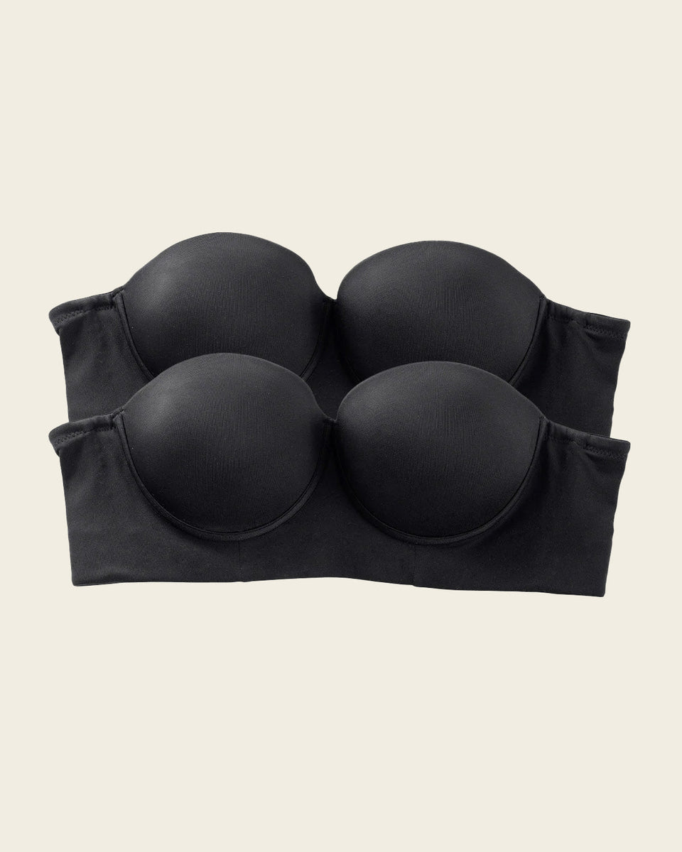 Paquete x 2 brasieres strapless Bustier 360° de perfección