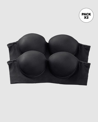 Paquete x 2 brasieres strapless Bustier 360° de perfección#color_700-negro