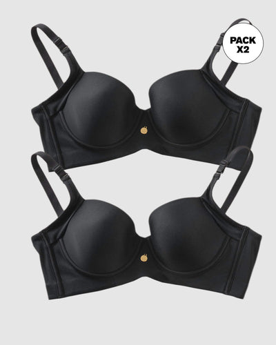 Paquete x 2 brasieres de realce suave y buen cubrimiento en sisa y espalda Cover Bra#color_700-negro