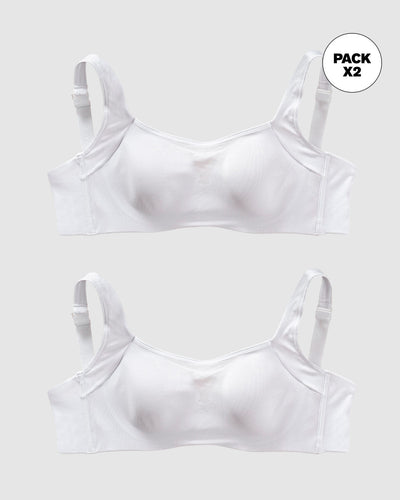 Paquete x 2 brasieres brastop con buen cubrimiento de sisa y espalda#color_000-blanco