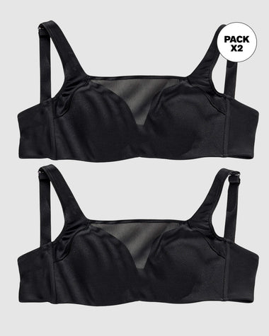 Paquete x 2 brasieres brastop con buen cubrimiento de sisa y espalda#color_700-negro