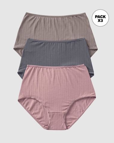 Paquete x 3 Panties Clásicos con Excelente Cubrimiento#color_s26-palo-de-rosa-gris-claro-gris-oscuro