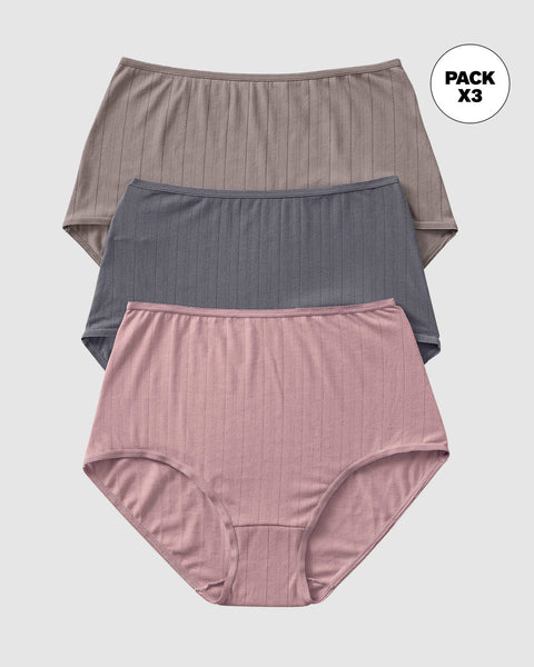 Paquete x 3 Panties Clásicos con Excelente Cubrimiento#color_s26-palo-de-rosa-gris-claro-gris-oscuro