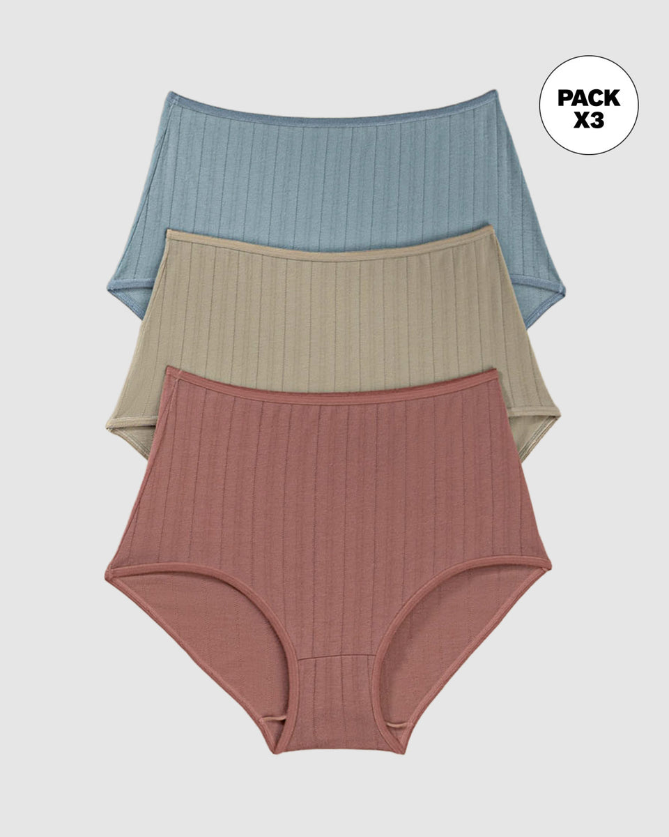Paquete x 3 panties clásicos con excelente cubrimiento