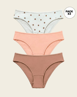 Paquete x 3 tangas ultracómodas#color_s15-estampado-puntos-durazno-cafe-medio
