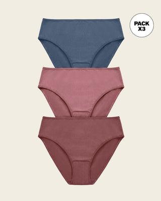Paquete x 3 panties tipo bikini con buen cubrimiento#color_s15-azul-rosa-vino