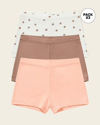 Paquete x 3 bóxers con algodón elástico#color_s18-estampado-puntos-durazno-cafe-medio