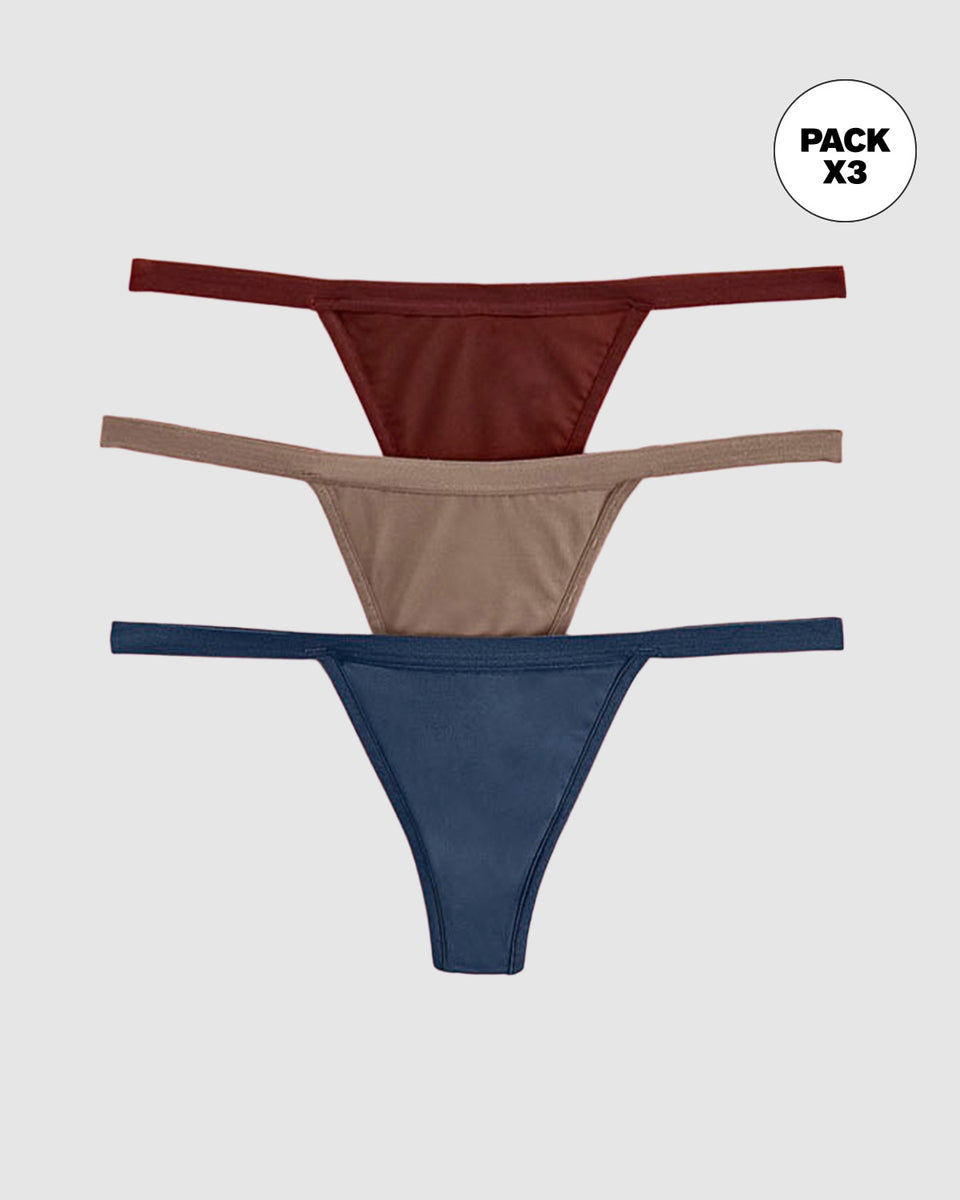 Paquete x 3 tangas brasileras de tiro bajo