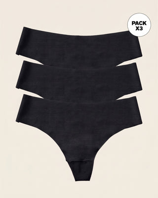 Paquete x 3 panties brasileras invisibles ultraplanos sin elásticos y de pocas costuras#color_785-negro