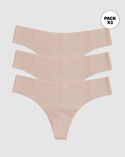 Paquete x 3 panties brasileras invisibles ultraplanos sin elásticos y de pocas costuras#color_802-habano