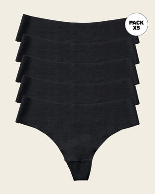 Paquete x 5 panties brasileras invisibles ultraplanos sin elásticos y de pocas costuras#color_785-negro