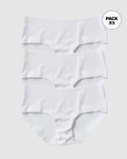 Paquete x 3 panties hípster invisibles ultraplanos sin elásticos y de pocas costuras#color_000-blanco