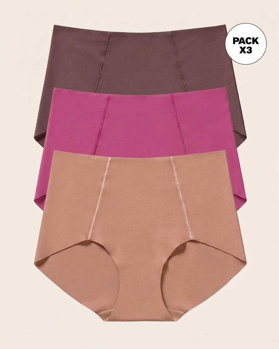 Paquete x 3 panties clásicos de apariencia invisible