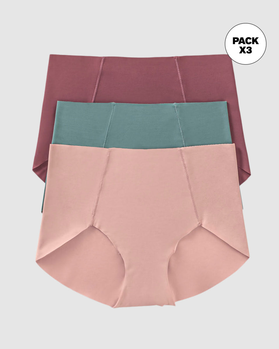 Paquete x 3 panties clásicos de apariencia invisible