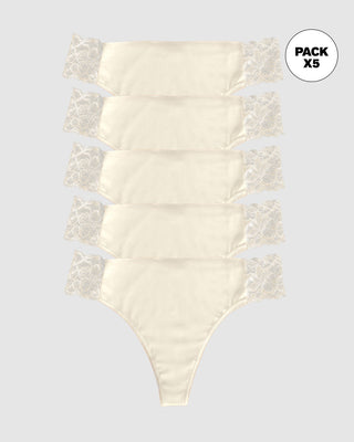 Paquete x 5 brasileras invisibles con toques de encaje en laterales#color_253-marfil