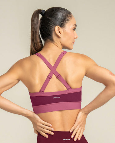 Top deportivo de soporte fuerte de busto y máximo ajuste#color_220-vinotinto