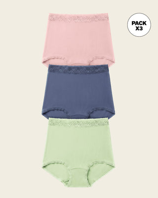 Paquete x 3 panties clásicos de ajuste y cubrimiento total#color_s14-rosa-claro-azul-verde-claro