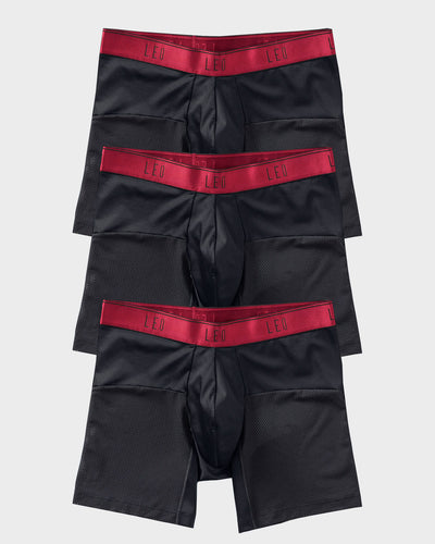 Paquete x 3 bóxers medio de secado rápido con mallas transpirables#color_b15-negro-con-elastico-rojo