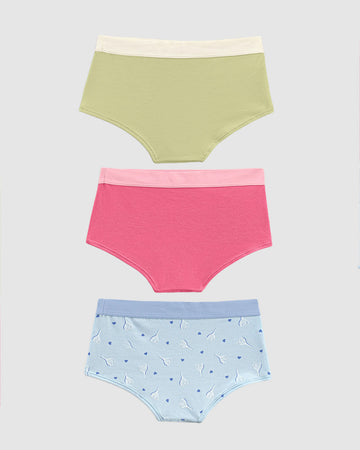 Hipster x3 para niña#color_s07-fucsia-azul-estampado-raquetas-verde-claro