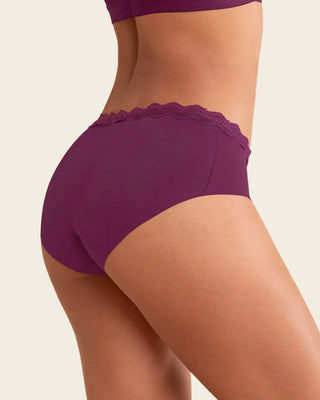 Panty hípster con encaje en cintura tiro medio#color_466-vino