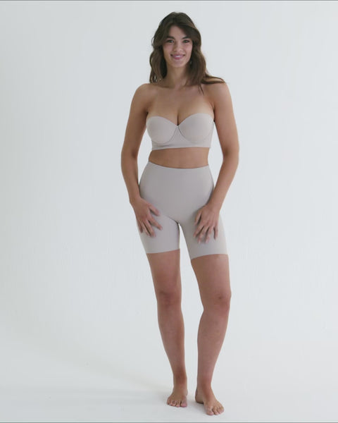 Panty short invisible de control de abdomen efecto levanta cola#color_801-cafe-claro