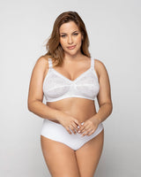 Brasier clásico sin arco con copas en encaje#color_000-blanco