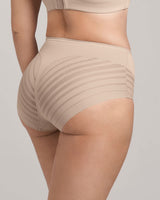 Panty faja clásico con control suave de abdomen y bandas de tul#color_802-habano