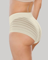 Panty faja clásico con control suave de abdomen y bandas de tul#color_898-marfil