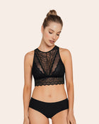 Bralette de cuello alto tipo crop top sin estructura