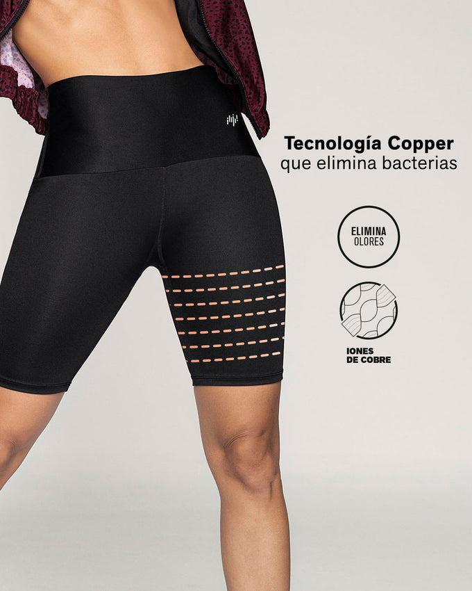 Short ciclista con tecnología Copper y control de abdomen y muslos#color_700-negro